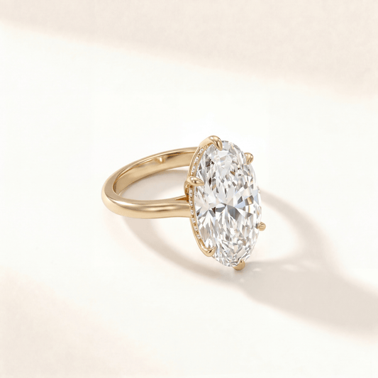 Moval Tulip Six Petal Hidden Halo