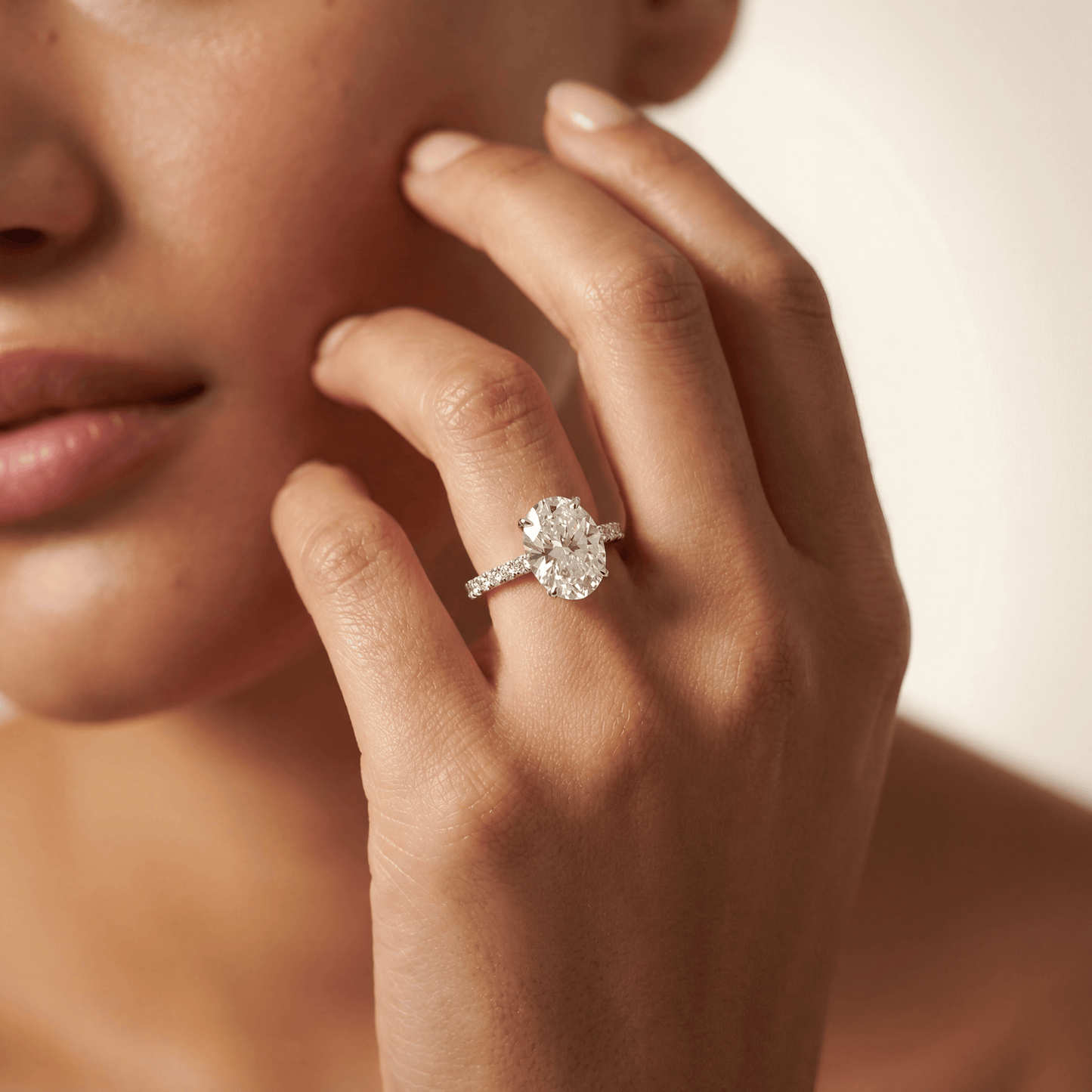 Oval Tulip Four Petal Pave Classic