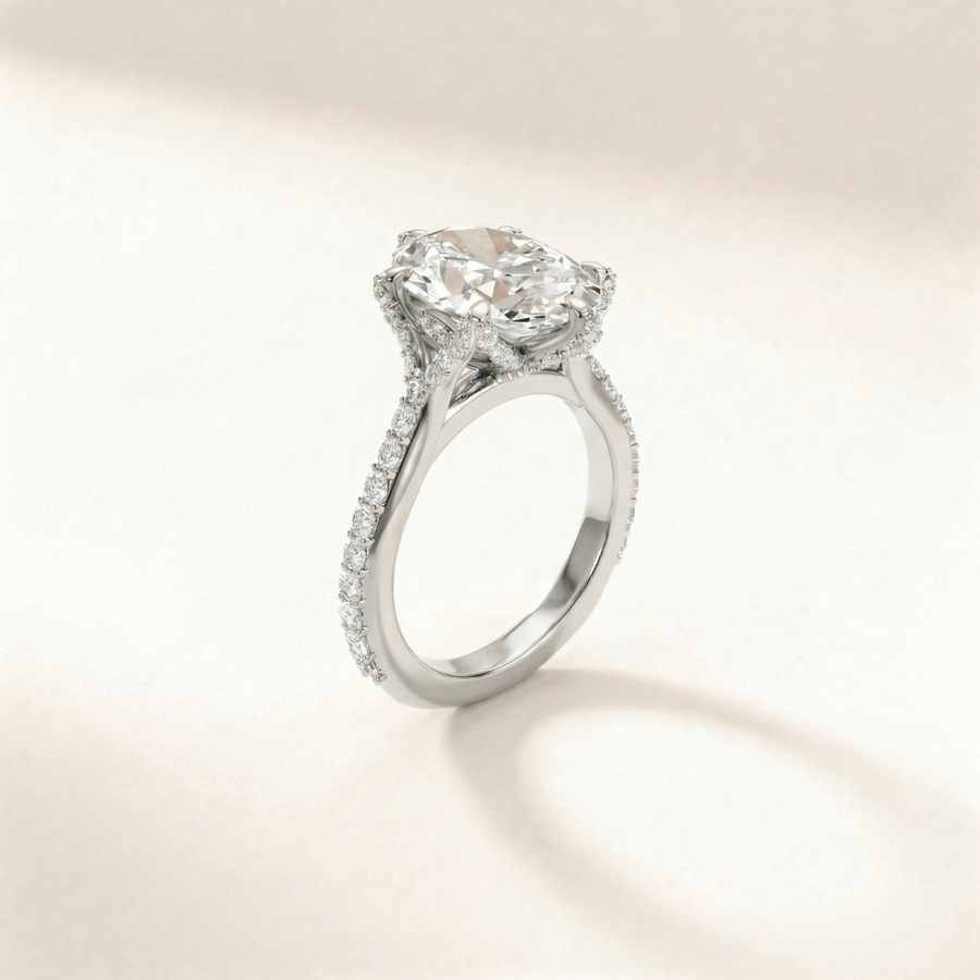 3D render of a custom engagement ring being designed at Smiro Studio