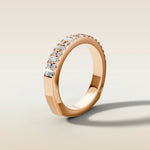 1317 - Emerald and Round Shaped Half Eternity Band, view 9