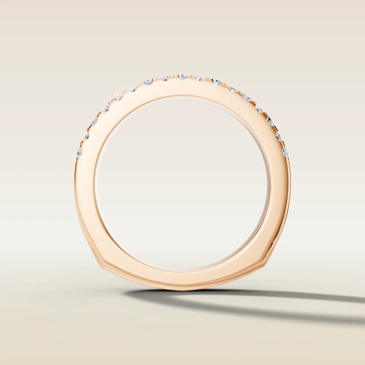 1317 - Emerald and Round Shaped Half Eternity Band, view 10