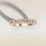 1317 - Emerald and Round Shaped Half Eternity Band, view 12