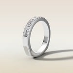 1317 - Emerald and Round Shaped Half Eternity Band, view 5
