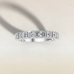 1317 - Emerald and Round Shaped Half Eternity Band, view 8