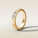 1317 - Emerald and Round Shaped Half Eternity Band, view 1