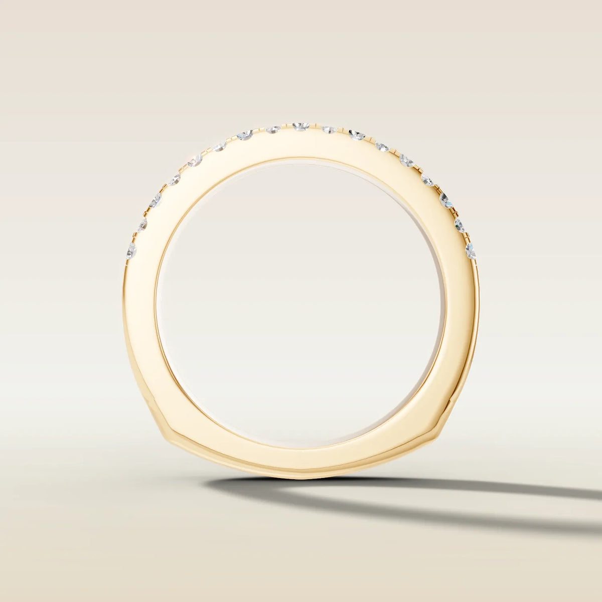 1317 - Emerald and Round Shaped Half Eternity Band, view 2