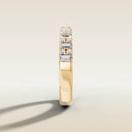 1317 - Emerald and Round Shaped Half Eternity Band, view 3