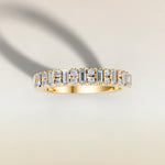1317 - Emerald and Round Shaped Half Eternity Band, view 4
