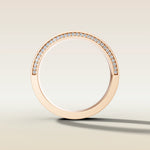 7mm Platinum Low Dome Half Hidden Pavé Diamond Wedding Band, view 11
