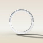 7mm Platinum Low Dome Half Hidden Pavé Diamond Wedding Band, view 6