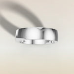 7mm Platinum Low Dome Half Hidden Pavé Diamond Wedding Band, view 8