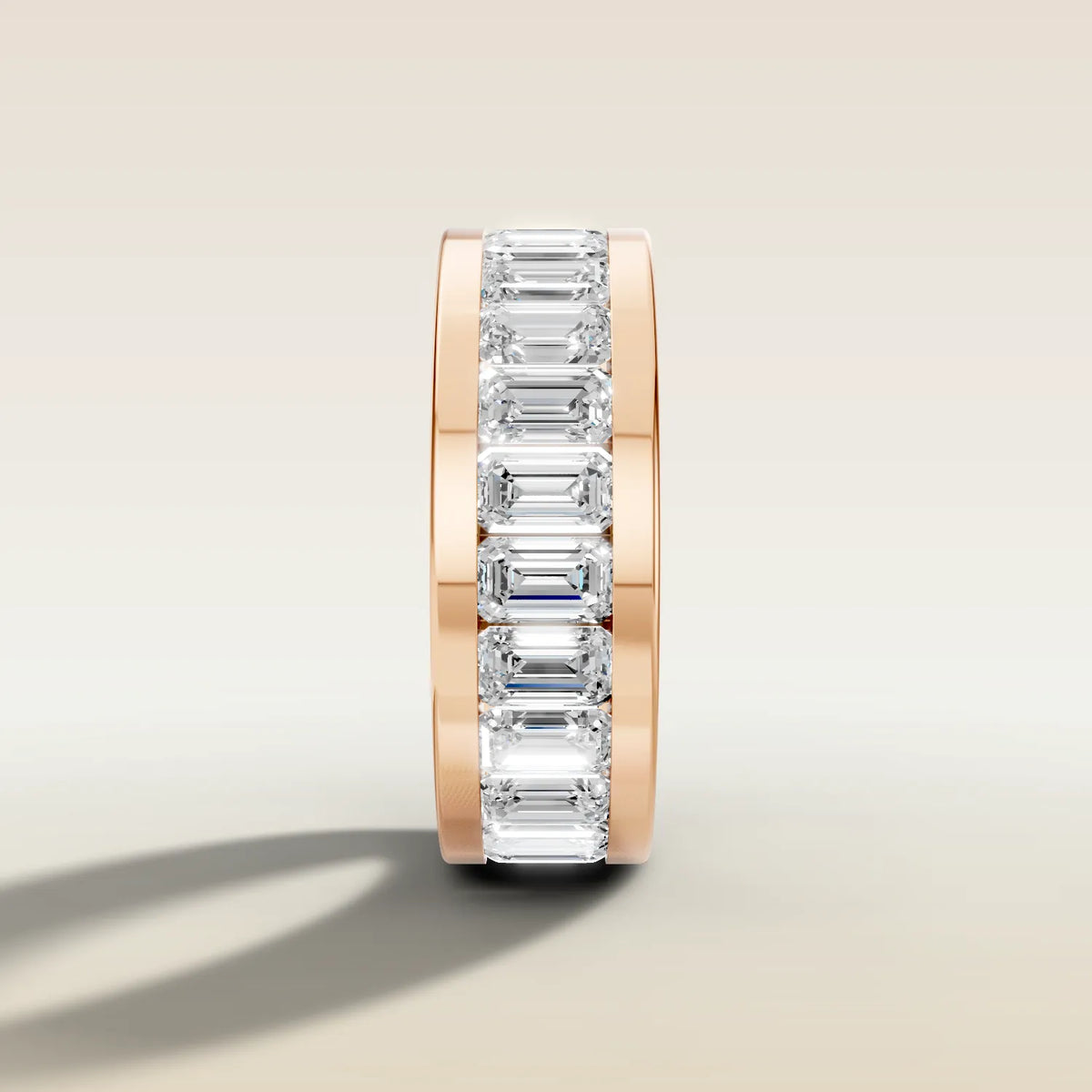 1550.2 - Channel Set Emerald Wedding Band, view 11