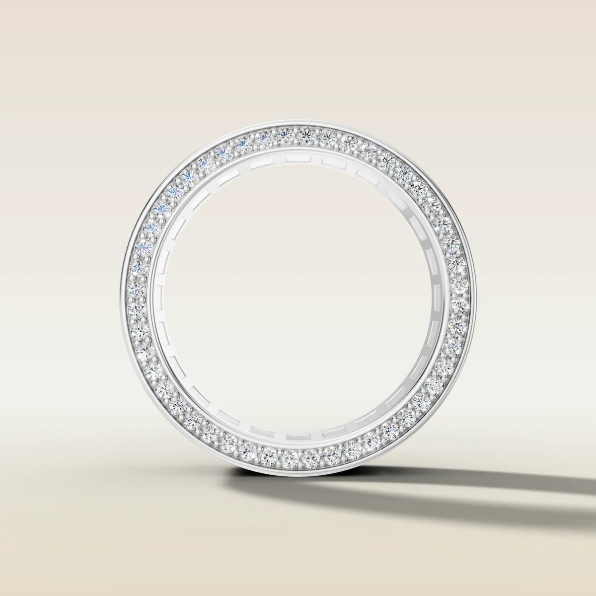 1550.2 - Channel Set Emerald Wedding Band, view 6