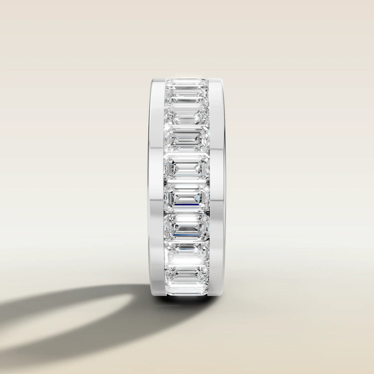 1550.2 - Channel Set Emerald Wedding Band, view 7