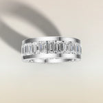 1550.2 - Channel Set Emerald Wedding Band, view 8