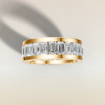 1550.2 - Channel Set Emerald Wedding Band, view 4