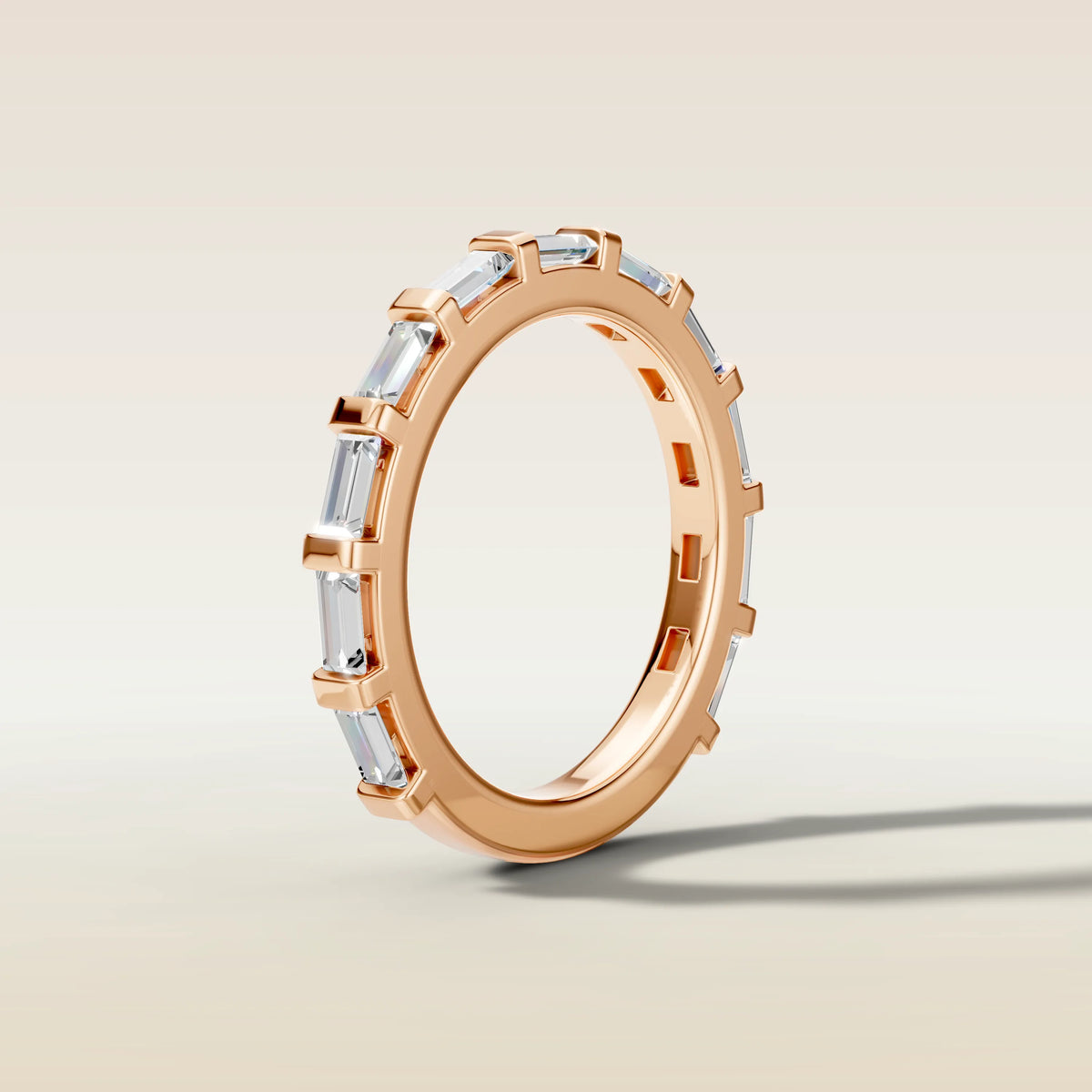 1659.1 - Baguette East West Half Bezel Wedding Band, view 9