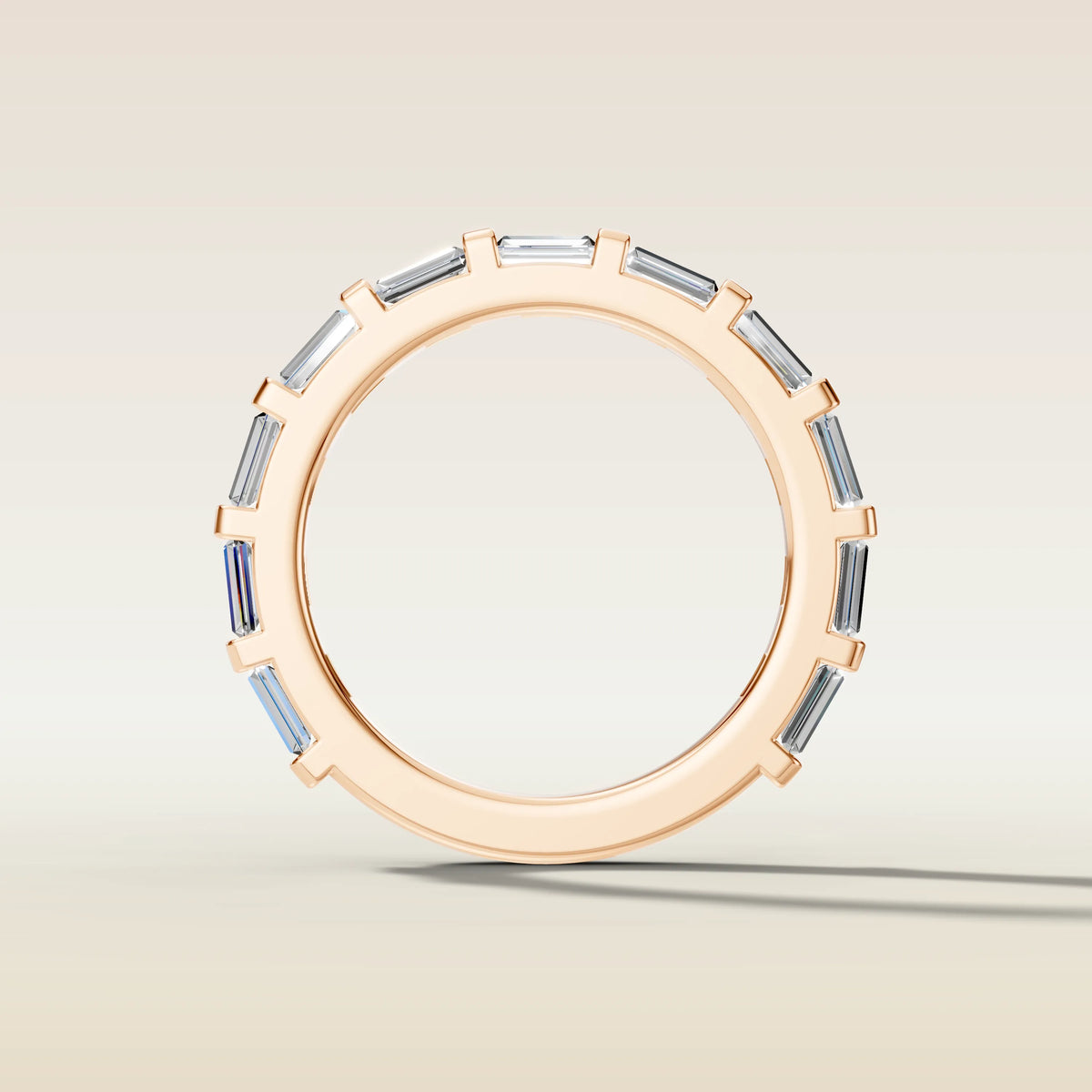 1659.1 - Baguette East West Half Bezel Wedding Band, view 10