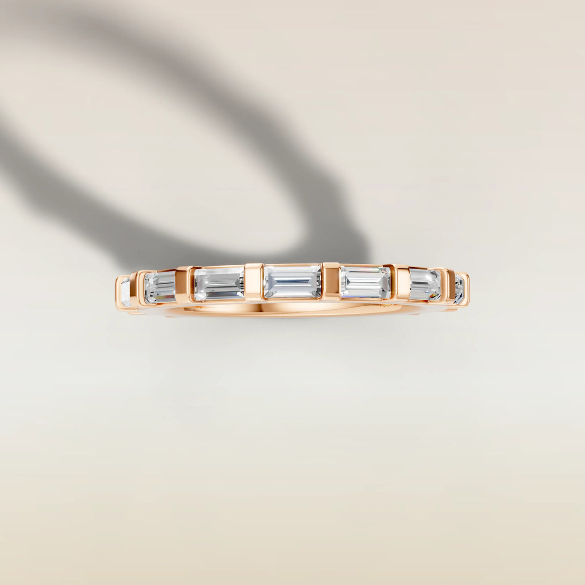 1659.1 - Baguette East West Half Bezel Wedding Band, view 12