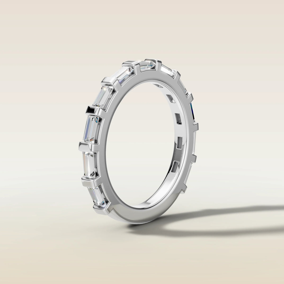 1659.1 - Baguette East West Half Bezel Wedding Band, view 5