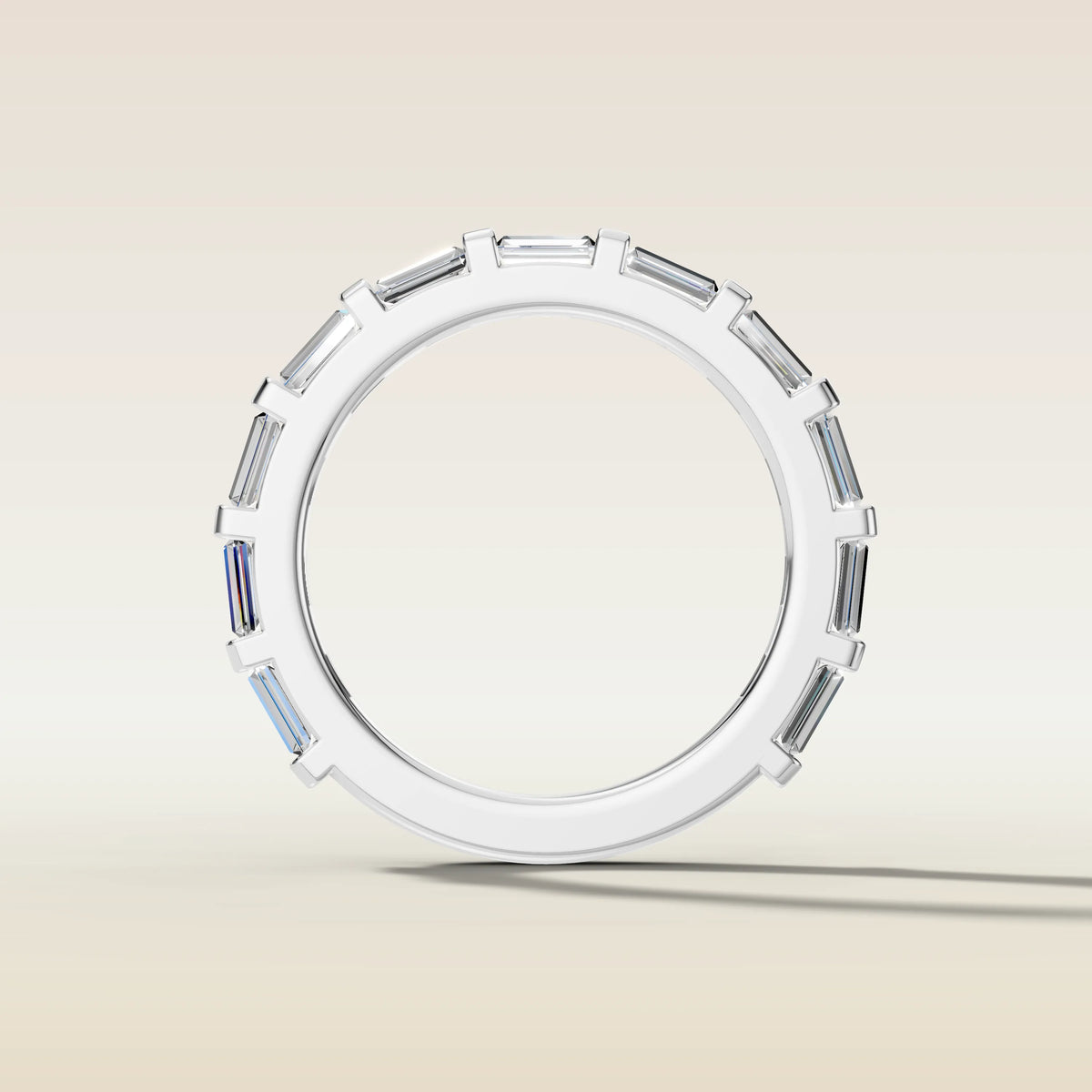 1659.1 - Baguette East West Half Bezel Wedding Band, view 6