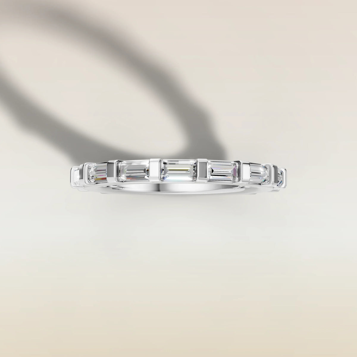 1659.1 - Baguette East West Half Bezel Wedding Band, view 8