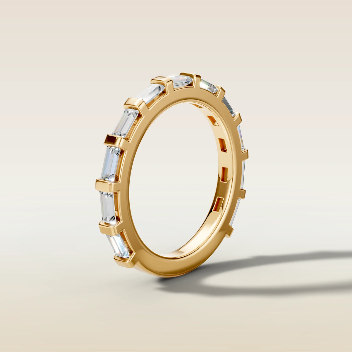 1659.1 - Baguette East West Half Bezel Wedding Band, view 1