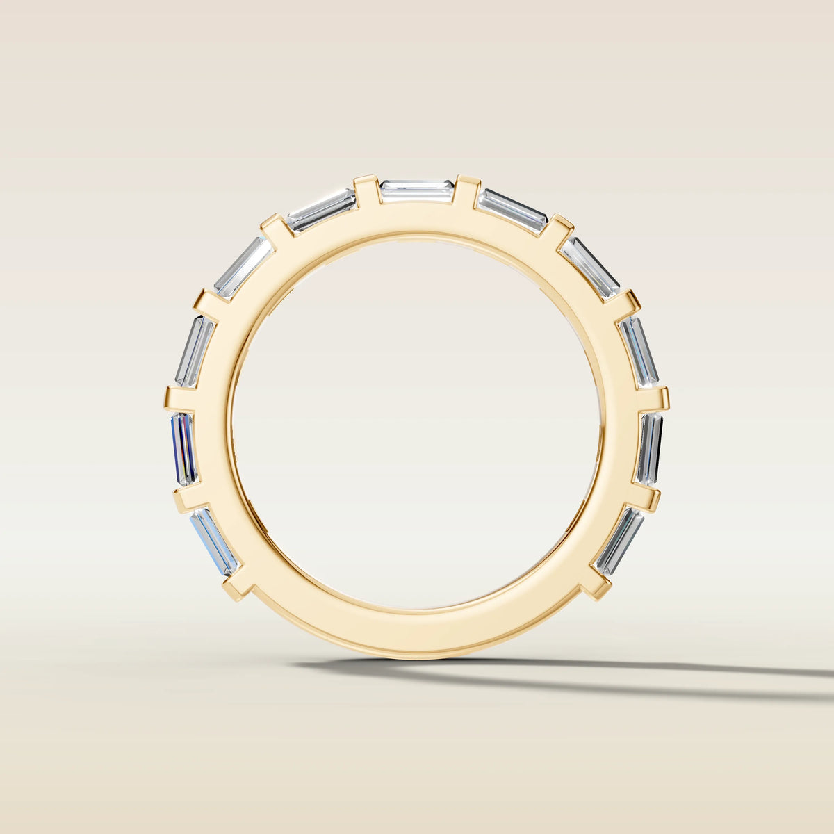 1659.1 - Baguette East West Half Bezel Wedding Band, view 2