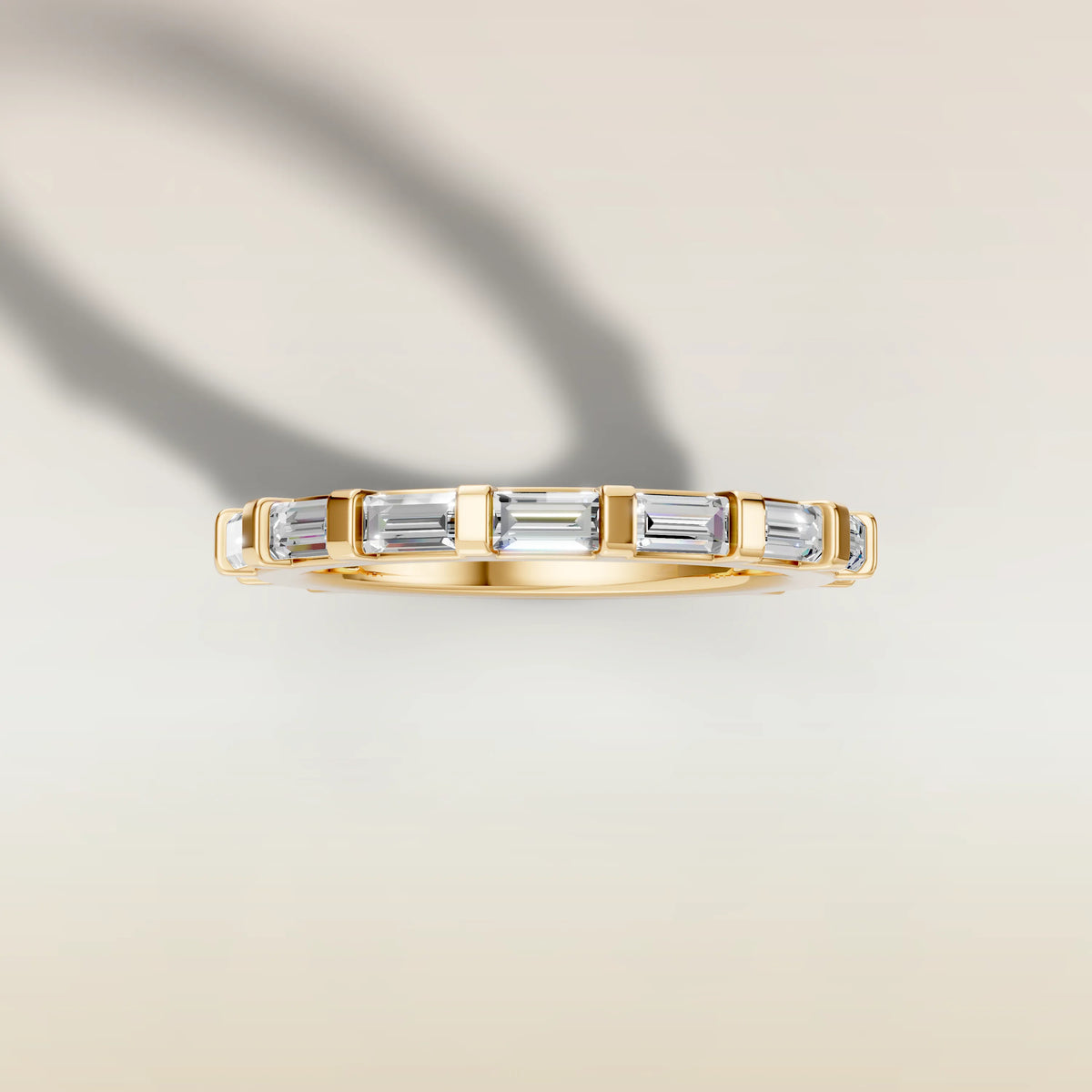 1659.1 - Baguette East West Half Bezel Wedding Band, view 4