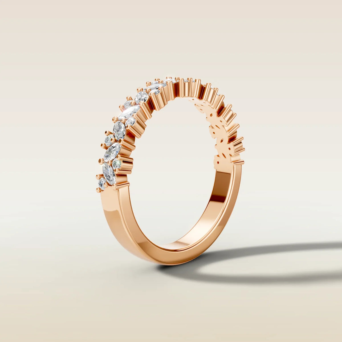 1778.1 - Marquise and Round Half Eternity Band, view 9