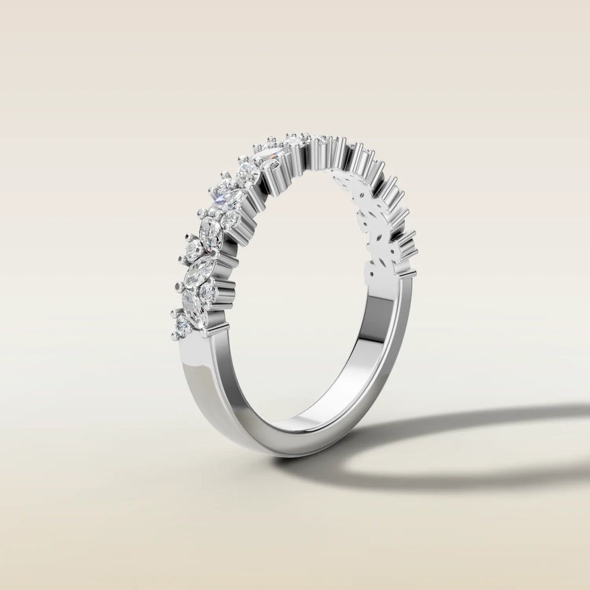 1778.1 - Marquise and Round Half Eternity Band, view 5