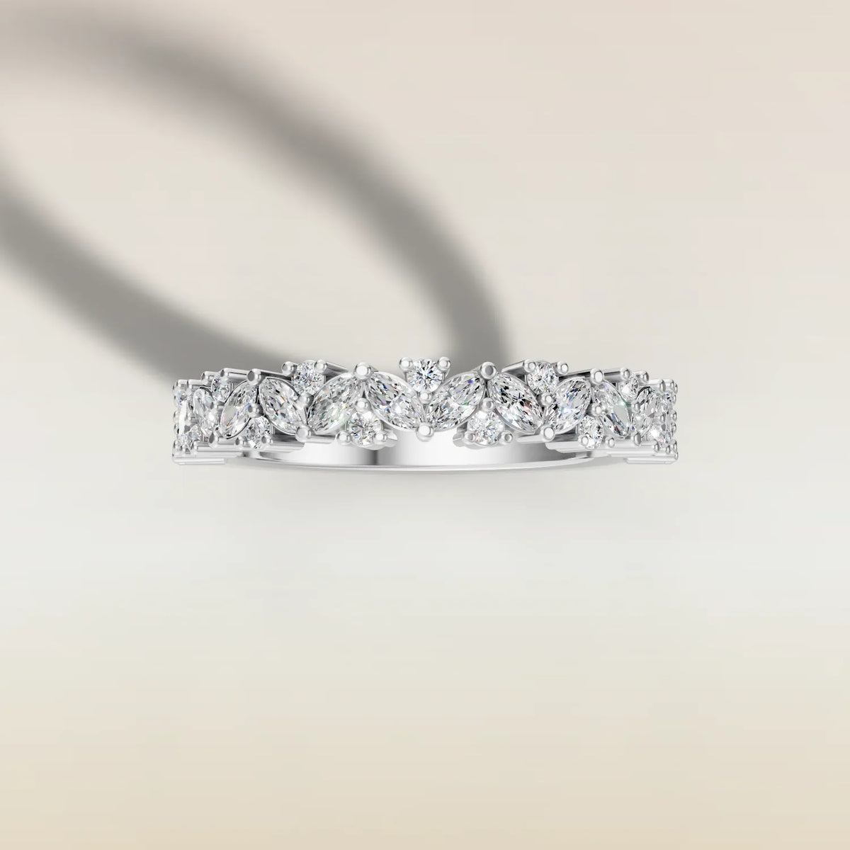 1778.1 - Marquise and Round Half Eternity Band, view 8
