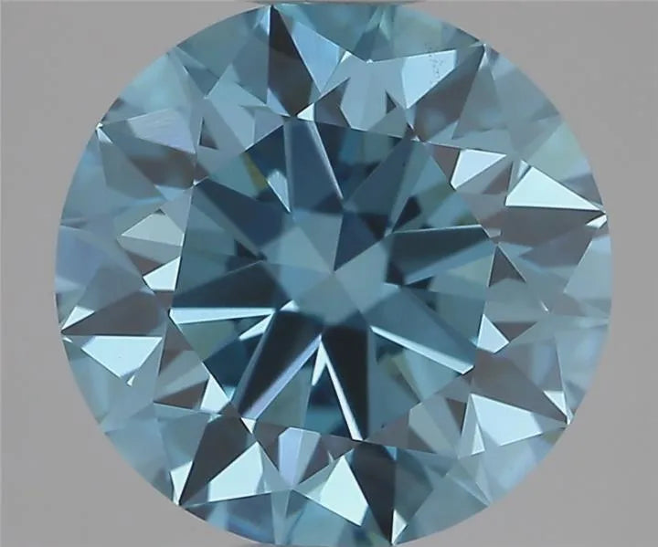 2.02ct Round Lab Grown Diamond (Colour Fancy Vivid Blue, Clarity VS1, Cut EX, IGI Certified)
