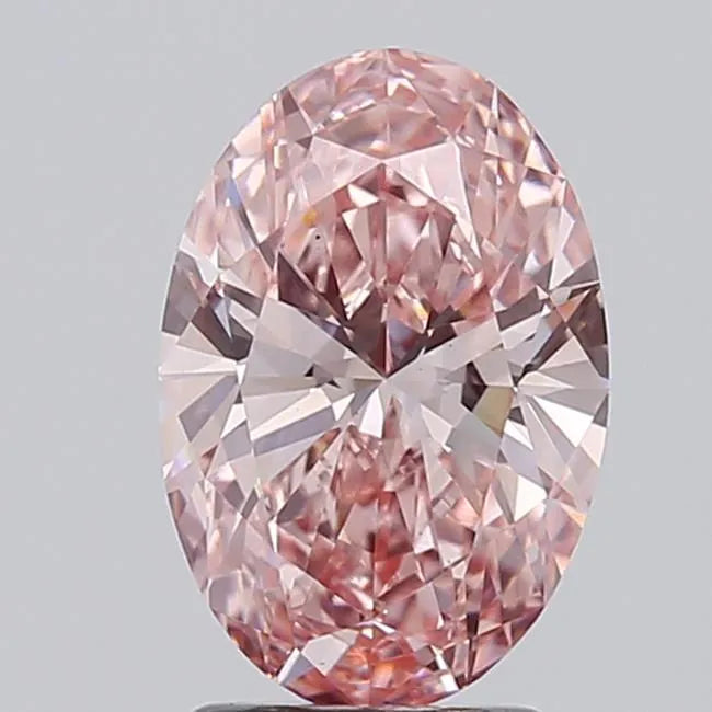 2.05ct Oval Lab Grown Diamond (Colour Fancy Intense Pink, Clarity VS1, IGI Certified)