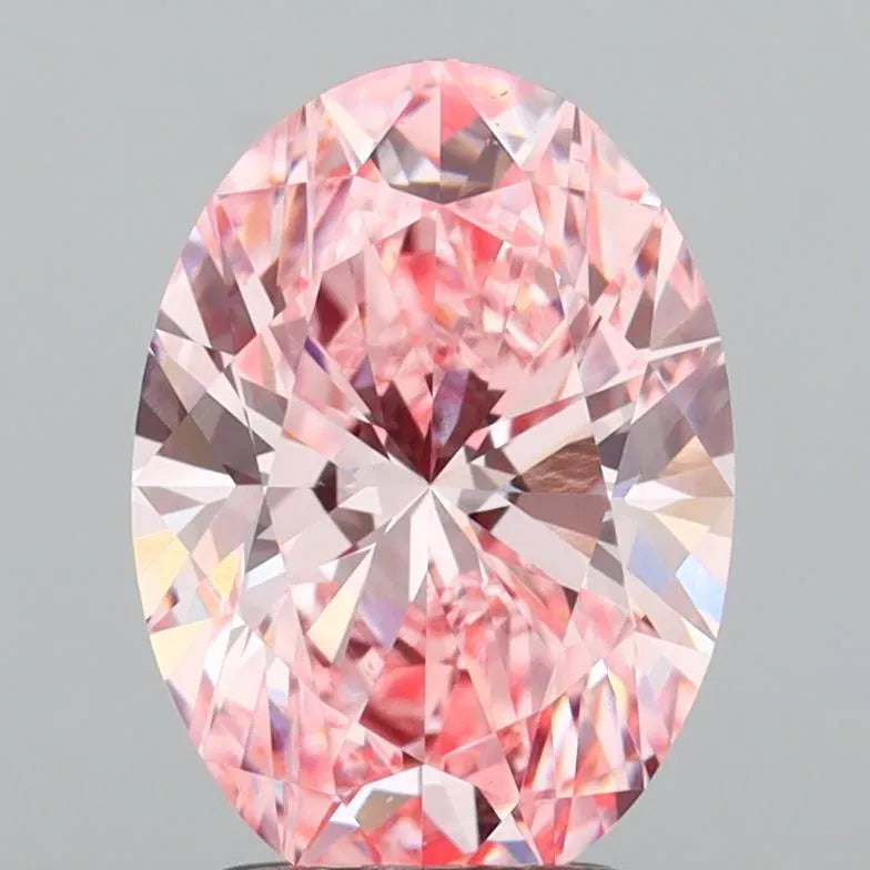 2.37ct Oval Lab Grown Diamond (Colour Fancy Vivid Pink, Clarity VVS2, IGI Certified)