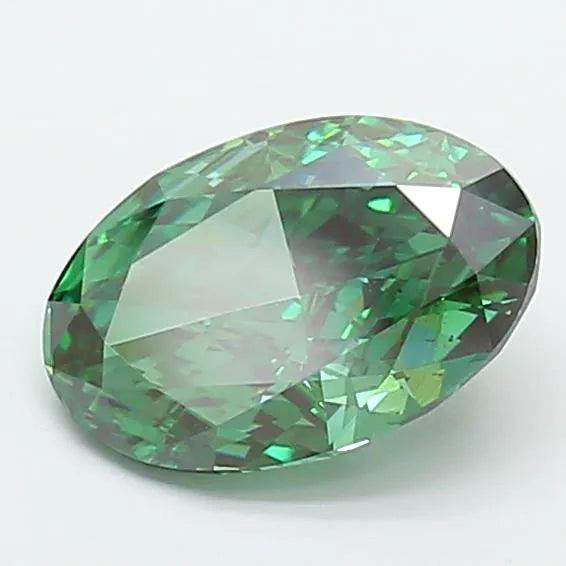 2.57ct Oval Lab Grown Diamond (Colour Fancy Vivid Green, Clarity VS2, IGI Certified)