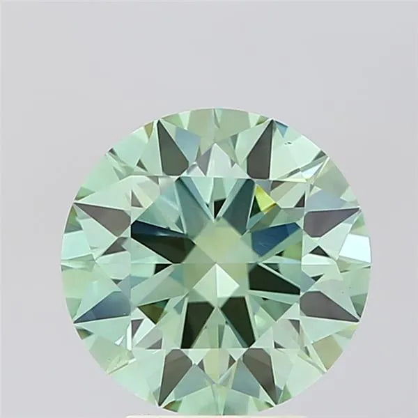 3.00ct Round Lab Grown Diamond (Colour Fancy Vivid Green, Clarity VS1, Cut ID, IGI Certified)