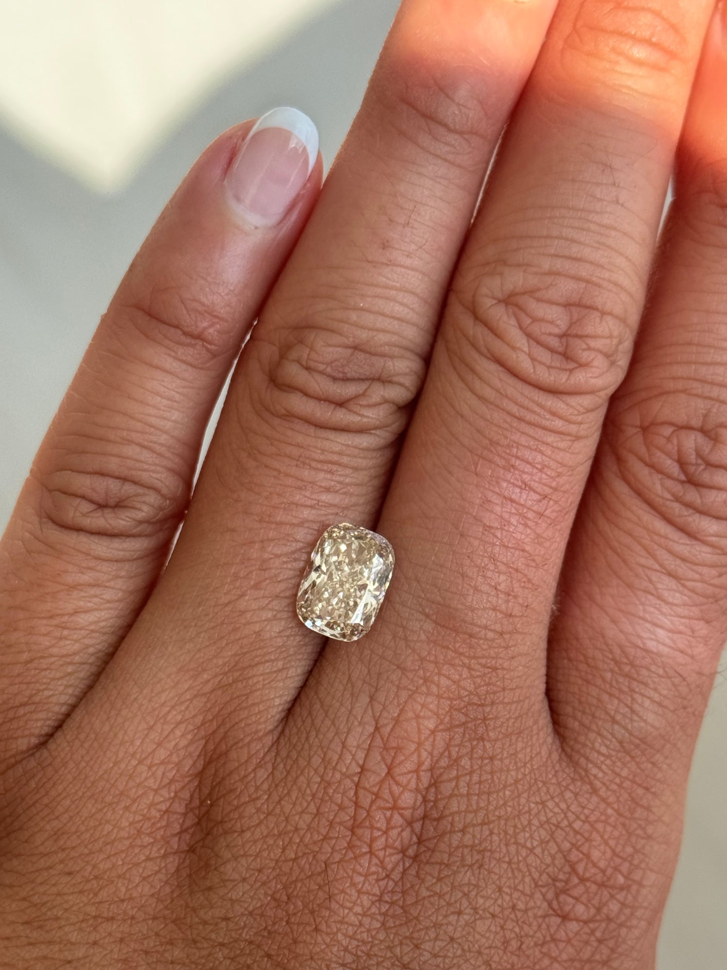 3.02ct cushion champagne diamond