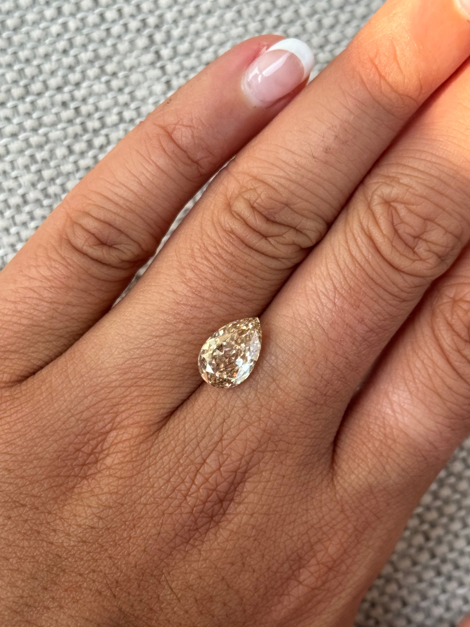 3.04ct pear champagne diamond