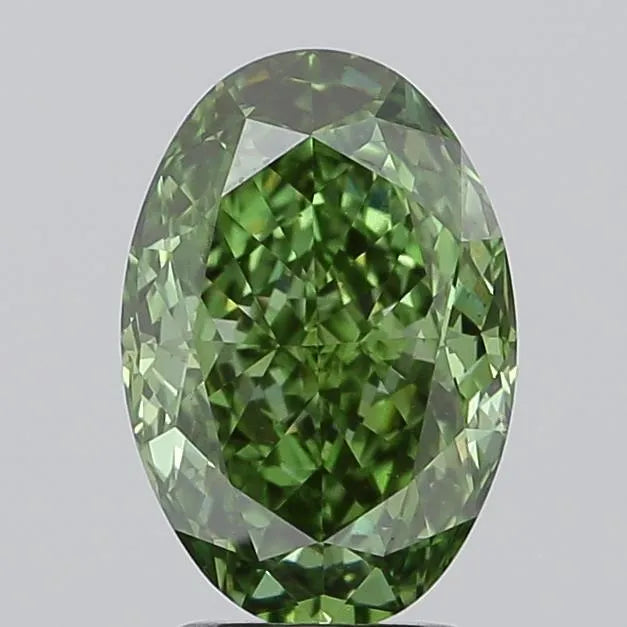 3.07ct Oval Lab Grown Diamond (Colour Fancy Vivid Green, Clarity VS1, IGI Certified)