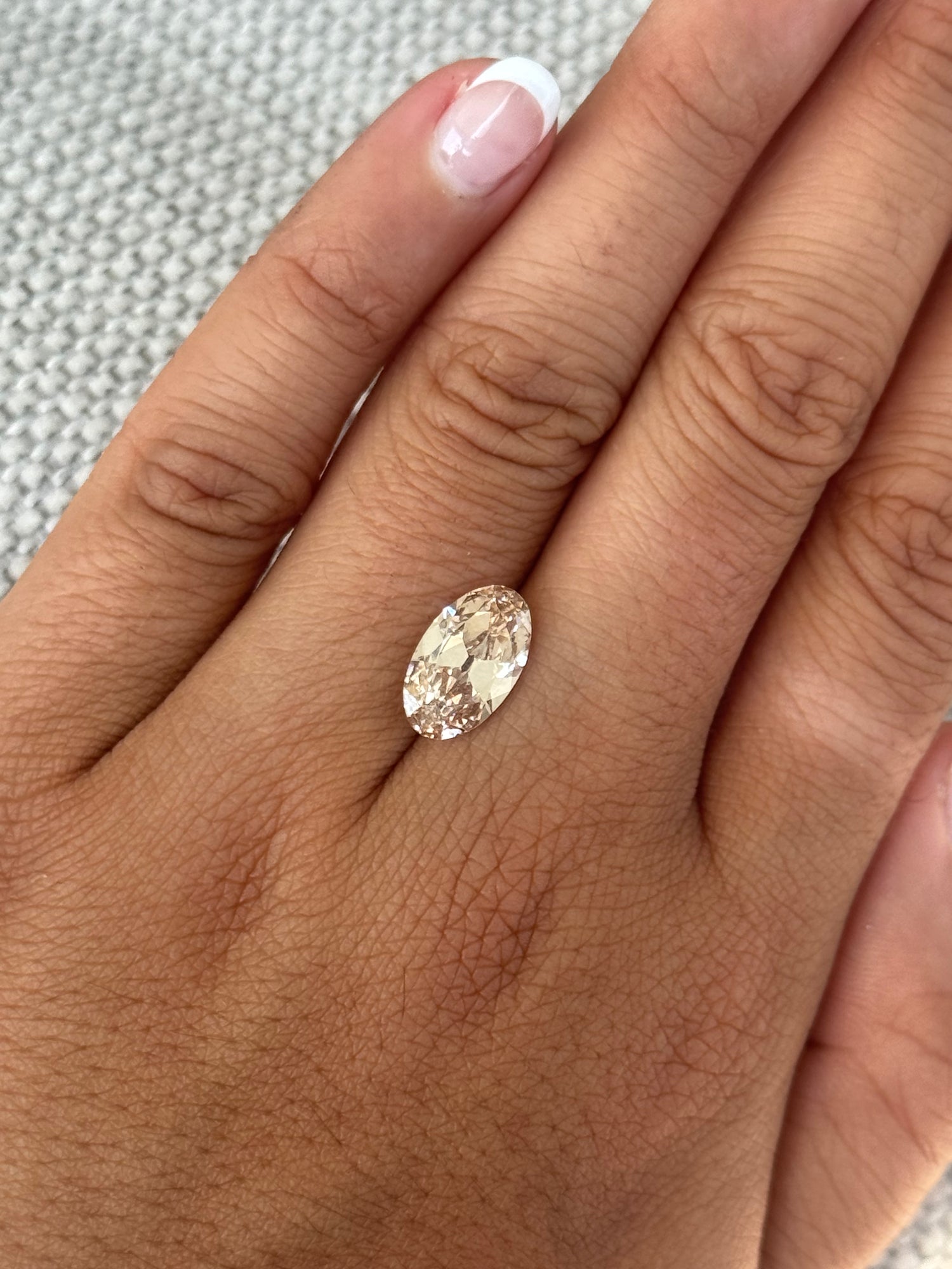 3.12ct moval champagne diamond