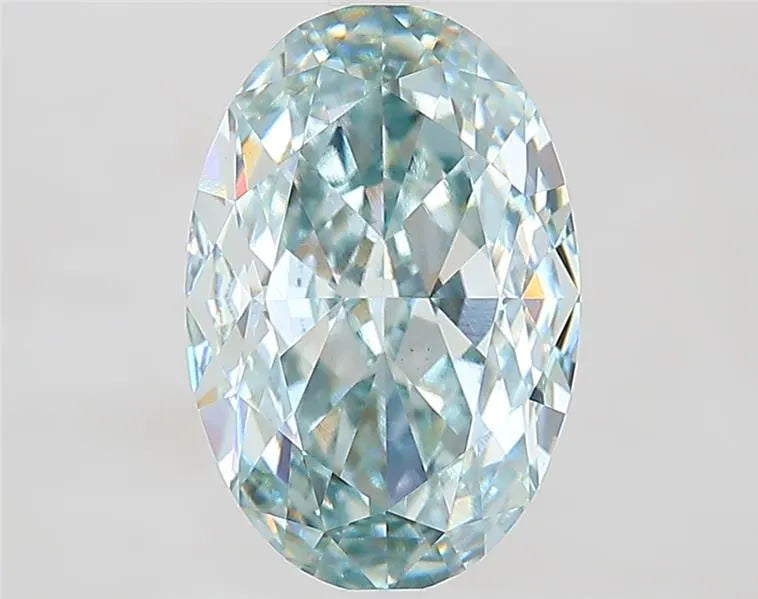 3.85ct Oval Lab Grown Diamond (Colour Fancy Intense Blueish Green, Clarity VS1, IGI Certified)