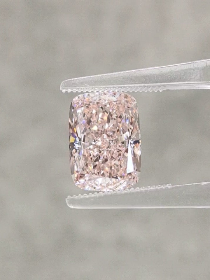 4.01ct Cushion Pink Lab Diamond, Fancy Intense Pink