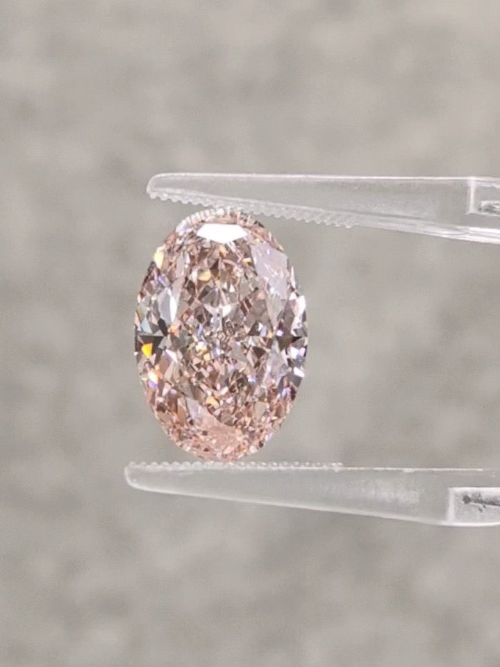 4.83ct Oval Pink Lab Diamond, Fancy Intense Pink