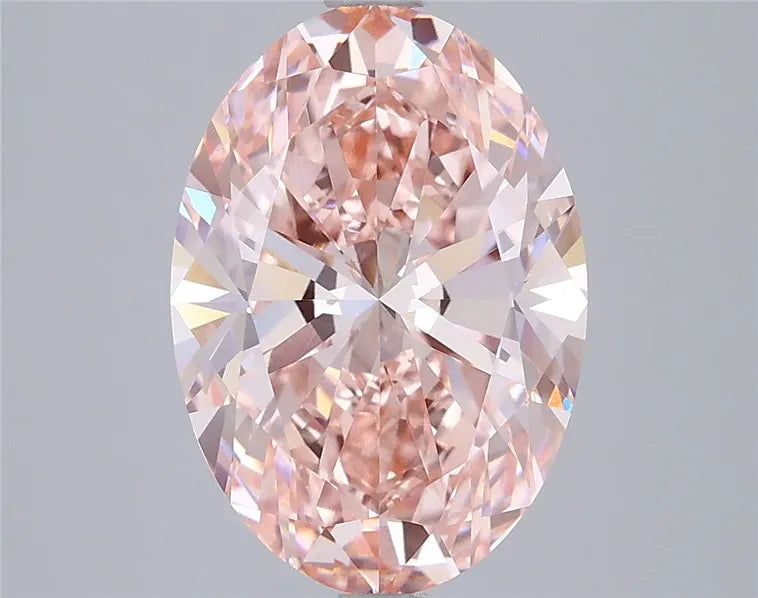 4.01ct Oval Lab Grown Diamond (Colour Fancy Vivid Pink, Clarity VVS2, IGI Certified)