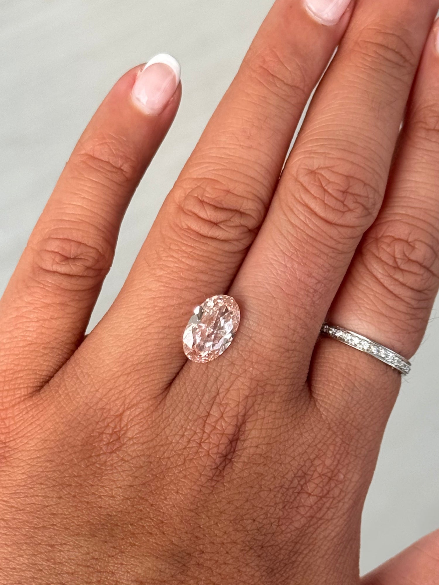 4.10ct oval champagne diamond