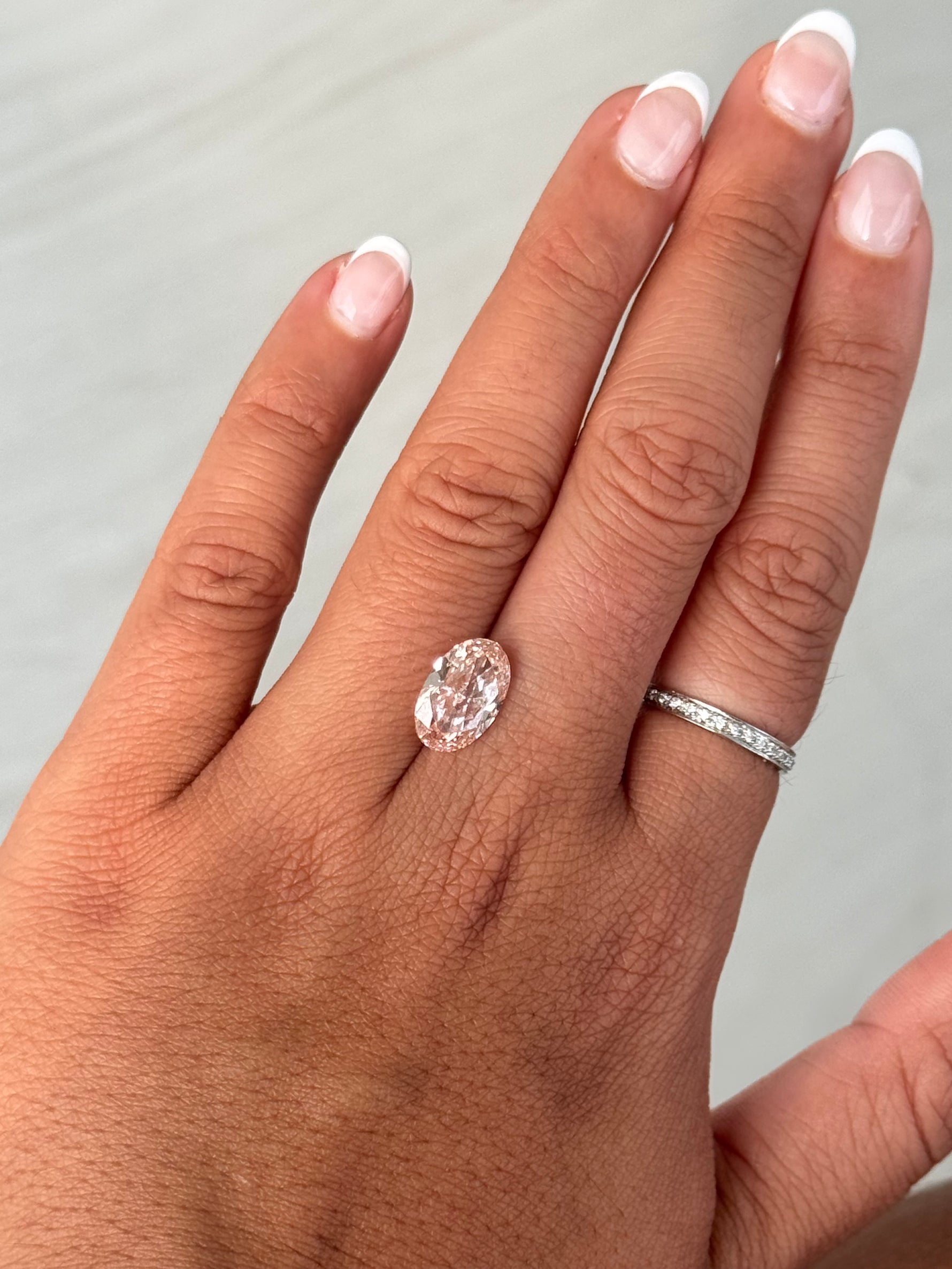 4.10ct oval champagne diamond