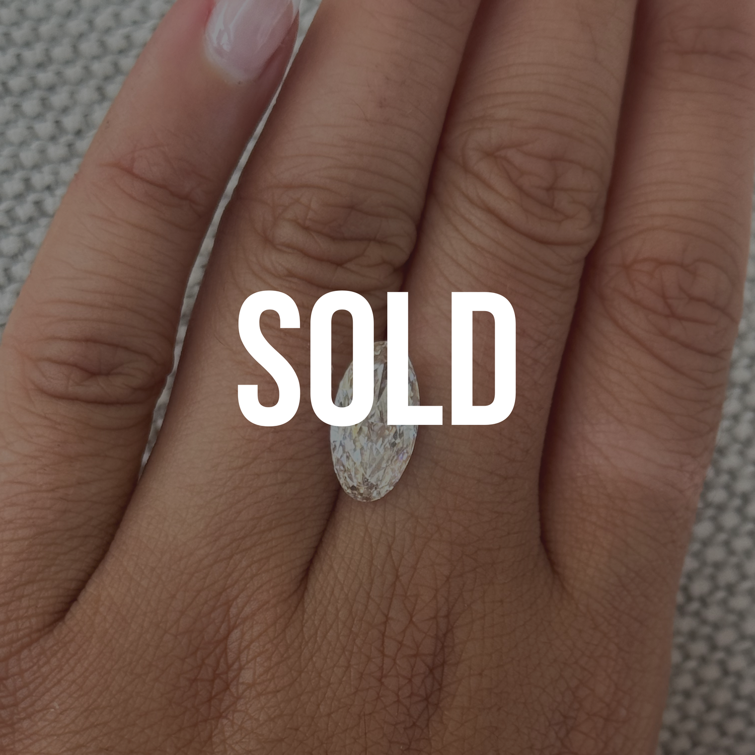 SOLD - 4.16ct Moval Champagne Diamond