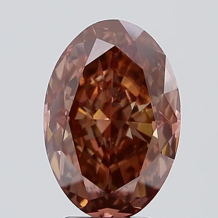 4.71ct Oval Lab Grown Diamond (Colour Fancy Intense Brown Pink, Clarity VS2, IGI Certified)