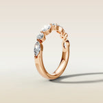 692.2 - Marquise and Round Shaped Half Eternity Band, view 9